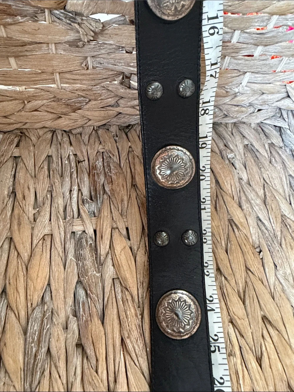 Brighton Black Leather Belt with Decorative Silver Concho